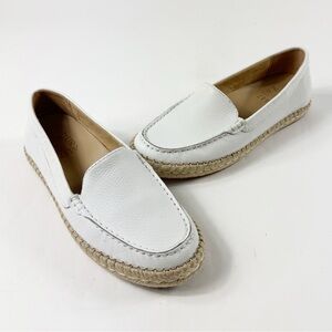 🥈 613. Naturalizer White Leather Espadrille Loafers Slip On Flats Women’s 6M